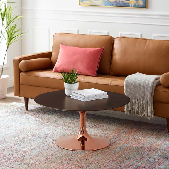 Modway Lippa 36" Wood Coffee Table in Rose Cherry Walnut