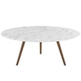 thumbnail image 1 of Modway Lippa 40" Artificial Marble Coffee Table with Tripod Base in Walnut/White, 1 of 3