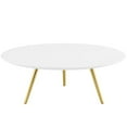 thumbnail image 1 of Modway Lippa 40" Round Wood Top Coffee Table with Tripod Base in Gold/White, 1 of 3