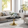 thumbnail image 1 of Modway Lippa 42" Oval Artificial Marble Coffee Table in Gold Black, 1 of 7