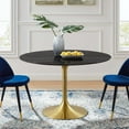 thumbnail image 1 of Modway Lippa 47" Metal and Artificial Marble Dining Table in Gold/Black, 1 of 8