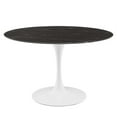thumbnail image 1 of Modway Lippa 47" Modern Metal & Artificial Marble Dining Table in Black/White, 1 of 6