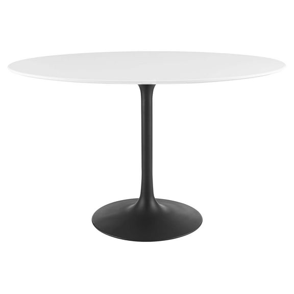 Modway Lippa 48" Oval Dining Table in Black White