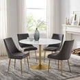 thumbnail image 1 of Modway Lippa 	48" Round Artificial Marble Dining Table in Gold White, 1 of 7