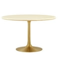 thumbnail image 1 of Modway Lippa 48" Round Modern Wood Dining Table in Gold and Brown, 1 of 8