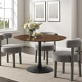 thumbnail image 1 of Modway Lippa 48" Round MDF Wood and Veneer Dining Table in Black/Walnut, 1 of 7