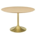 thumbnail image 1 of Modway Lippa 48" Round Wood Grain Dining Table in Gold Natural, 1 of 8