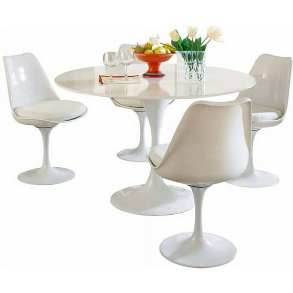 Modway Lippa 5-Piece Fiberglass Dining Set, Multiple Colors