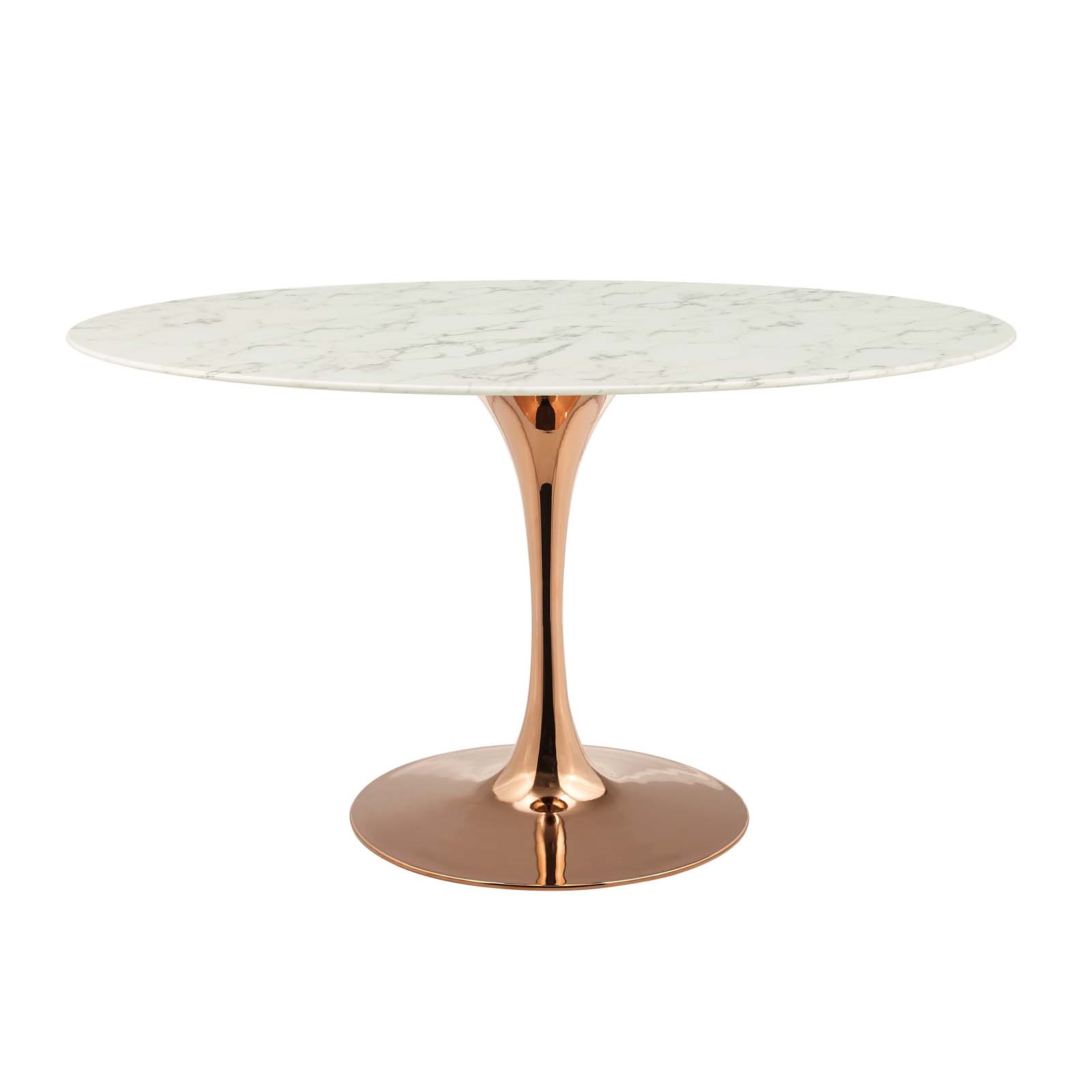 Modway Lippa 54" Oval Artificial Marble Dining Table - Rose White - image 1 of 4