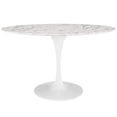 thumbnail image 1 of Modway Lippa 54" x 31" Oval Modern Artificial Marble Dining Table in White, 1 of 8