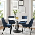 thumbnail image 1 of Modway Lippa 60" Oval Artificial Marble and Metal Dining Table in Black/White, 1 of 7