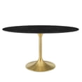 thumbnail image 1 of Modway Lippa 60" Oval Artificial Marble Dining Table in Gold Black, 1 of 8