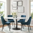 thumbnail image 1 of Modway Lippa 60" Round Artificial Marble and Metal Dining Table in Black/White, 1 of 7