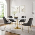 thumbnail image 1 of Modway Lippa 	60" Round Artificial Marble Dining Table in Gold White, 1 of 7