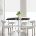 thumbnail image 1 of Modway Lippa 60" Round Artificial Marble Dining Table in White Black, 1 of 7