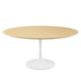 thumbnail image 1 of Modway Lippa 60" Round Modern Wood/Metal Dining Table in Natural/White, 1 of 6