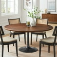 thumbnail image 1 of Modway Lippa Dining Table with Powder-Coated Metal Pedestal Base in Black Walnut, 1 of 7