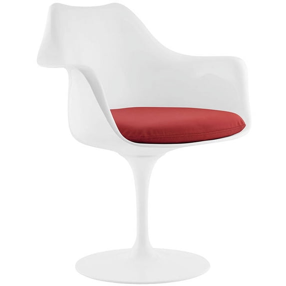 Modway Lippa Dining Vinyl Armchair, Red