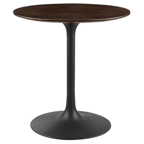 Modway Lippa Round 28" Wood Grain Mid-Century Modern Dining Table in Black Cherry Walnut