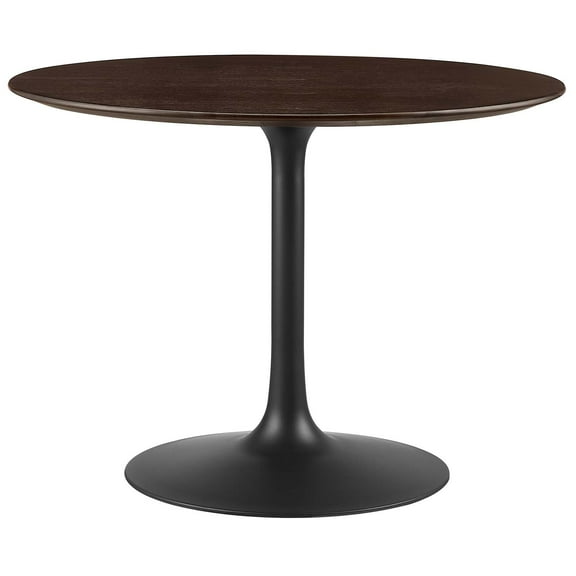 Modway Lippa Round 40" Wood Grain Mid-Century Modern Dining Table in Black Cherry Walnut