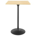thumbnail image 1 of Modway Lippa Square 28" Wood Grain Mid-Century Modern Bar Table in Black Natural, 1 of 7