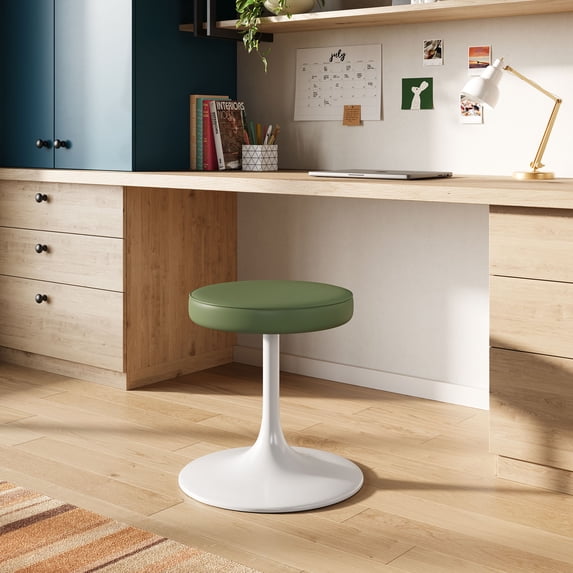Modway Lippa Round Stool in Leaf Green