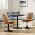 thumbnail image 1 of Modway Lippa Vegan Leather Upholstered Swivel Dining Chair in Black Tan, 1 of 10