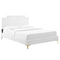 thumbnail image 1 of Modway Liva Modern Performance Velvet King Bed - White Finish, 1 of 12