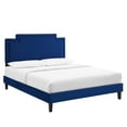 thumbnail image 1 of Modway Liva Performance Velvet Queen Bed in Navy, 1 of 12