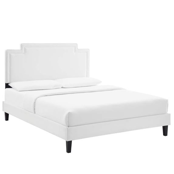 Modway Liva Performance Velvet Full Bed in White