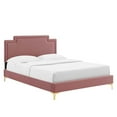thumbnail image 1 of Modway Liva Performance Velvet King Bed in Dusty Rose, 1 of 9