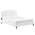 thumbnail image 1 of Modway Liva Performance Velvet Queen Bed in White, 1 of 9