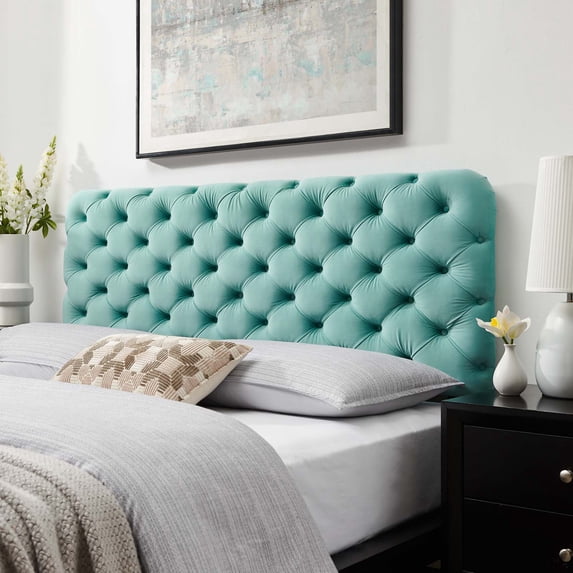 Modway Lizzy Tufted King/California King Performance Velvet Headboard in Mint