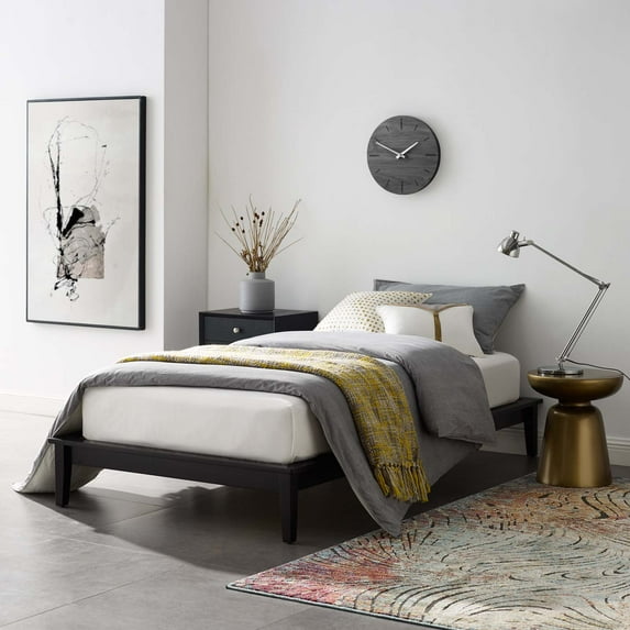 Modway Lodge Twin Wood Platform Bed Frame in Cappuccino