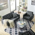 thumbnail image 1 of Modway Loft Tufted Upholstered Faux Leather Loveseat and Armchair Set in Silver Tan, 1 of 5
