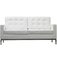 thumbnail image 1 of Modway Loft Leather Tufted Loveseat in White, 1 of 4