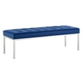 thumbnail image 1 of Modway Loft Tufted Large Upholstered Faux Leather Bench, Blue, 1 of 2