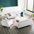 thumbnail image 1 of Modway Loft Tufted Upholstered Faux Leather 3 Piece Set in Silver White, 1 of 8
