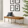 thumbnail image 1 of Modway Loft Tufted Vegan Leather Bench in Silver Tan, 1 of 8