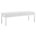 thumbnail image 1 of Modway Loft Tufted Vegan Leather Bench in Silver White, 1 of 4