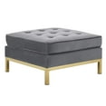 thumbnail image 1 of Loft Gold Stainless Steel Leg Performance Velvet Ottoman,Gold Gray, 1 of 4