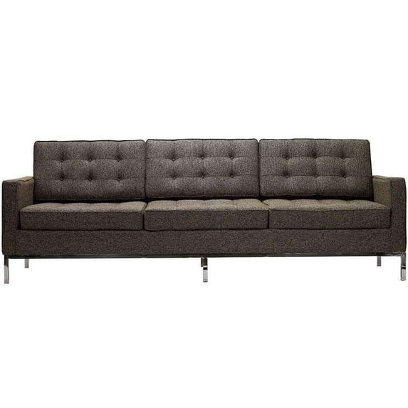 Modway Loft Wool Upholstered Sofa with Steel Legs, Multiple Colors