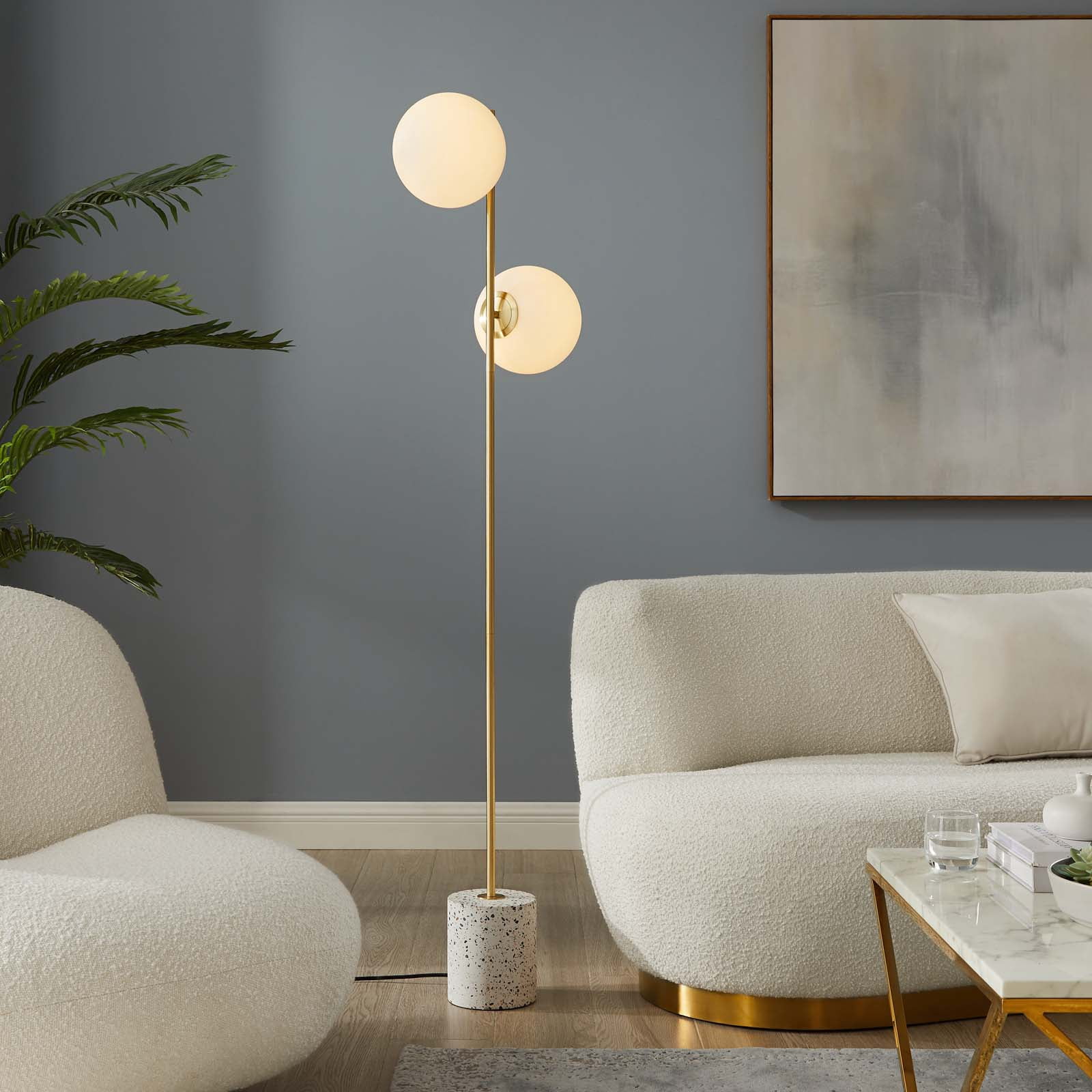 Modway Logic Terrazzo Floor Lamp in White - Walmart.com