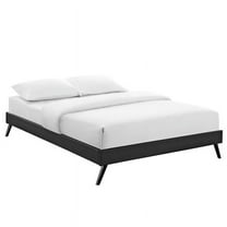 Modway Loryn Full Vinyl Bed Frame with Round Splayed Legs in Black