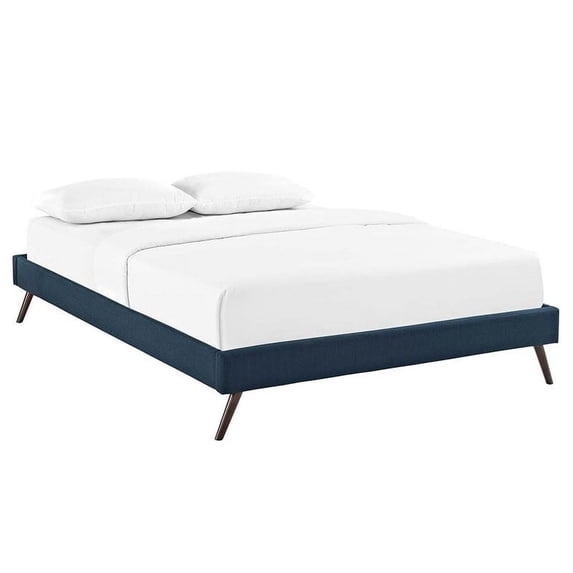 Modway Loryn King Fabric Bed Frame with Round Splayed Legs, Blue