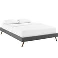 thumbnail image 1 of Modway Loryn Queen Polyester Fabric Bed Frame with Round Splayed Legs in Gray, 1 of 3
