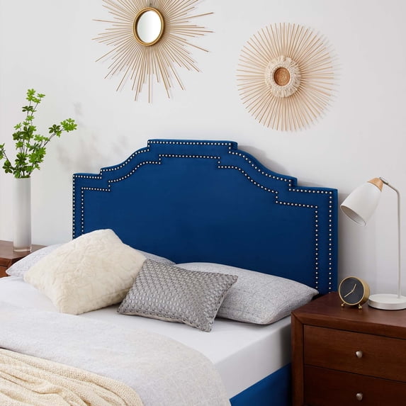 Modway Lucia Full/Queen Performance Velvet Headboard in Navy