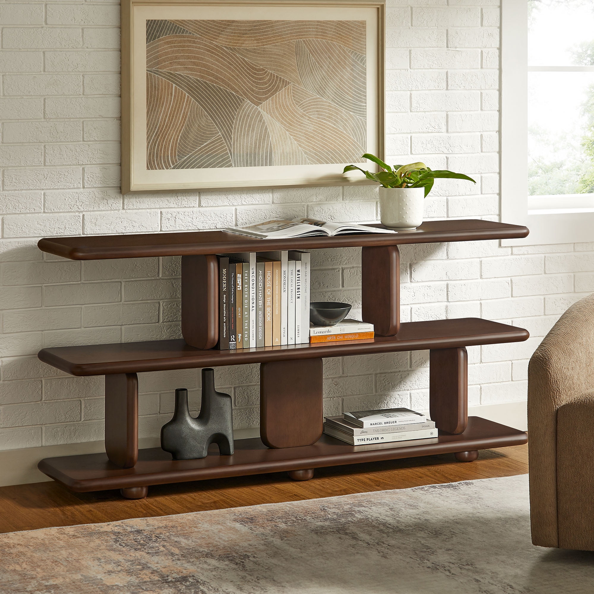 Modway Lyle Bookshelf in Walnut