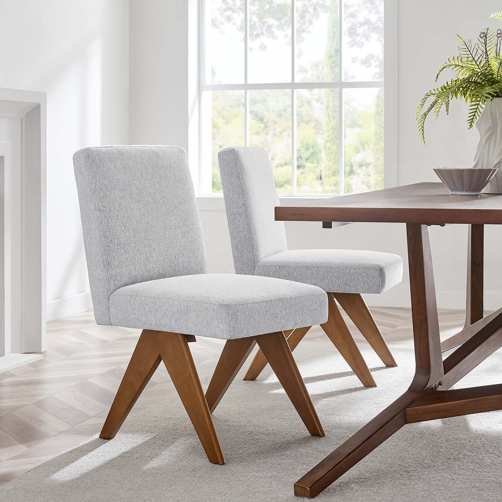 Modway Silhouette Dining Side Chair in Light Gray Walmart