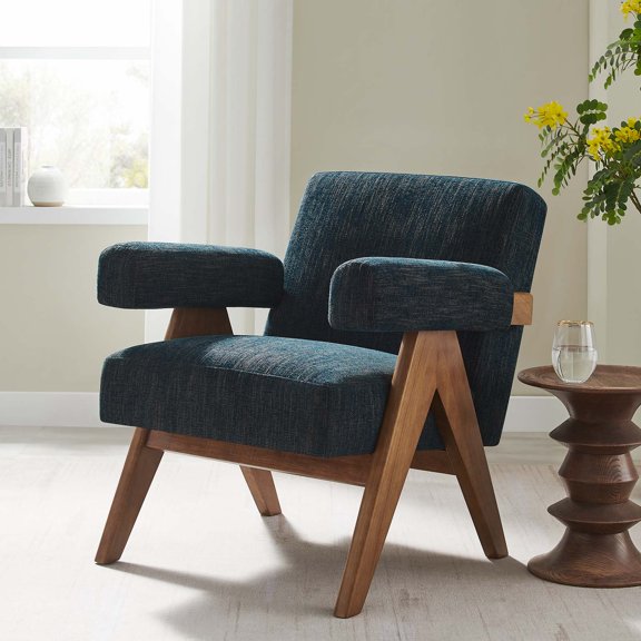 Modway Lyra Fabric Armchair in Azure Fabric